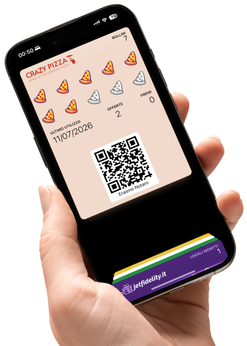 Esempio di fidelity card JetFidelity in Apple Wallet