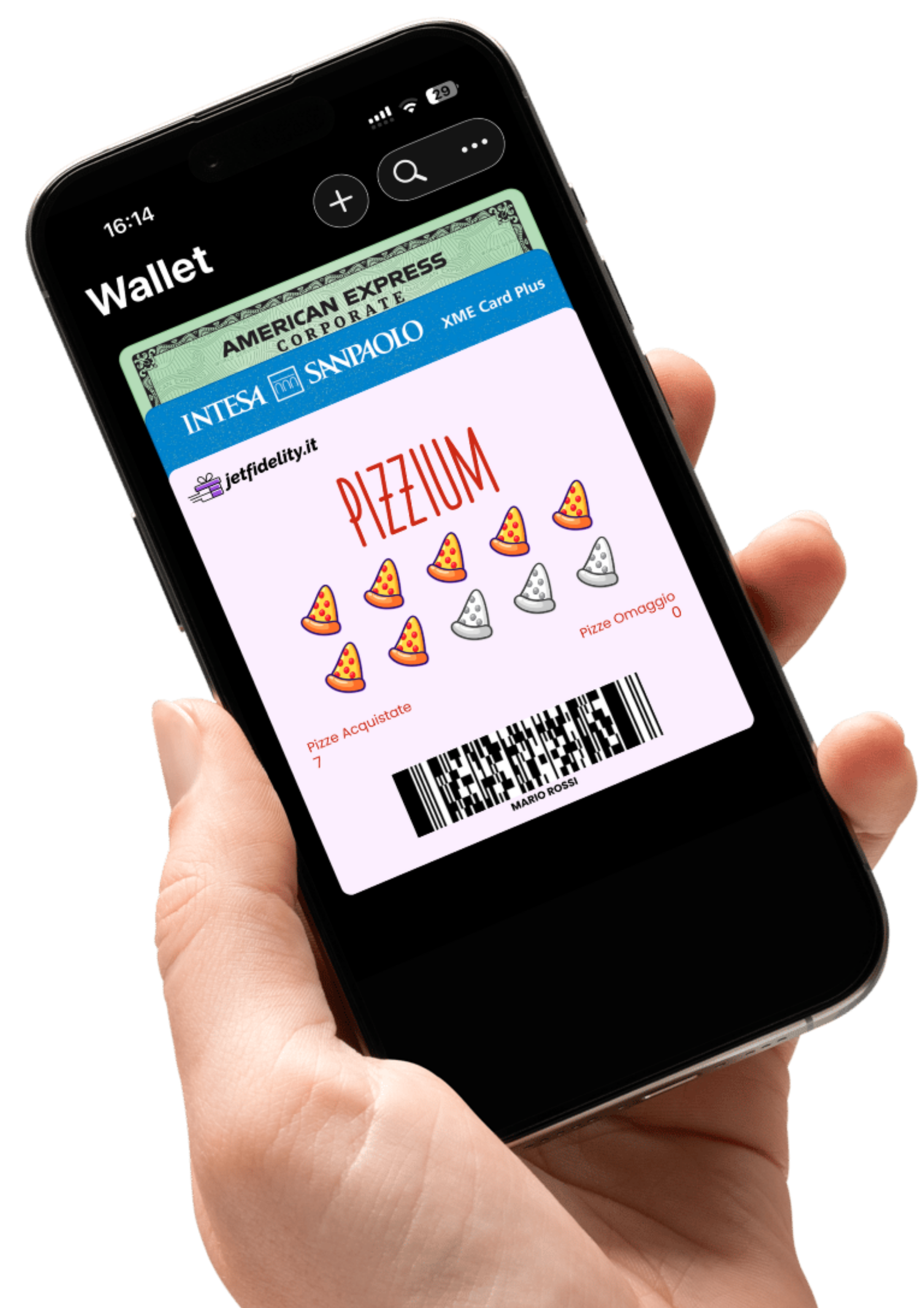 Fidelity card JetFidelity nel wallet del telefono